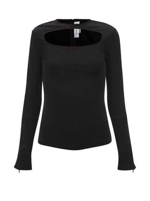 Victoria Beckham - Cut-out Jersey Top - Womens - Black