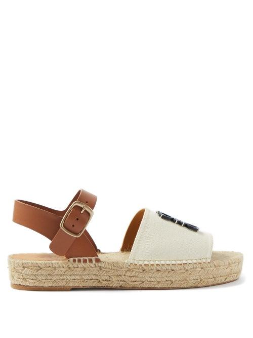Loewe Paula's Ibiza - Anagram-logo Canvas And Leather Sandals - Womens - Multi