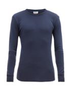 Matchesfashion.com Schiesser - Karl Heinz Long Sleeved Cotton T Shirt - Mens - Navy