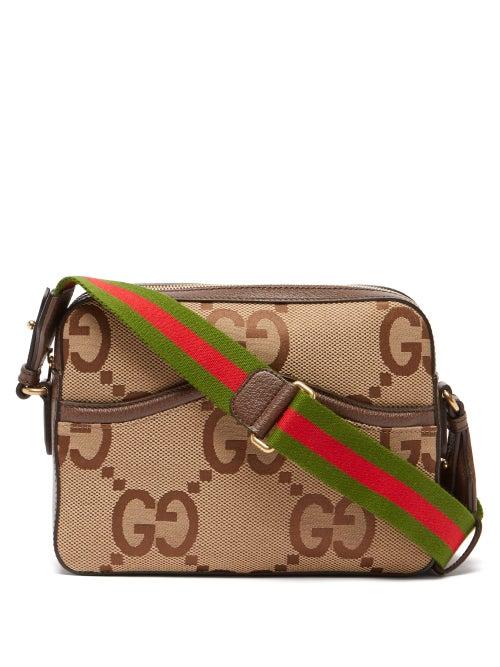 Gucci - Gg-jacquard Canvas And Leather Cross-body Bag - Womens - Brown Multi