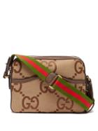 Gucci - Gg-jacquard Canvas And Leather Cross-body Bag - Womens - Brown Multi