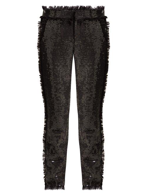 Matchesfashion.com Msgm - High Rise Sequin Embellished Trousers - Womens - Black