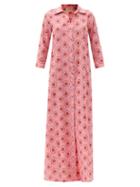 Matchesfashion.com Adriana Degreas - Exotic Passion-print Cotton-poplin Shirtdress - Womens - Pink Print