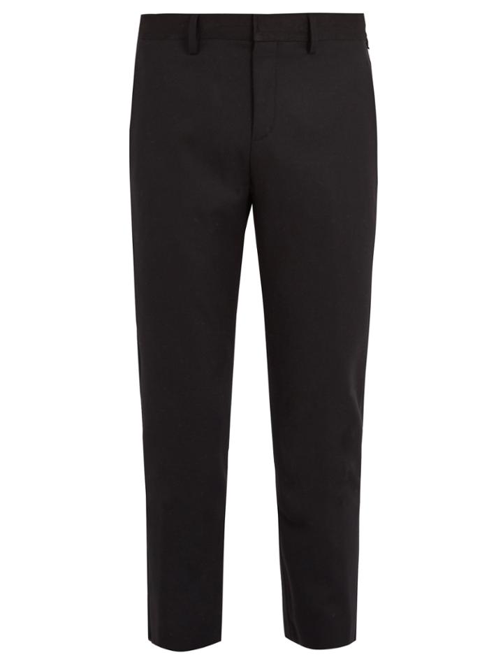 Neil Barrett Tapered-leg Cropped Stretch-wool Trousers
