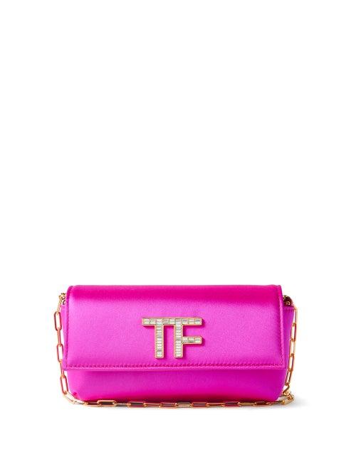 Tom Ford - Tf-logo Satin Clutch - Womens - Fuchsia