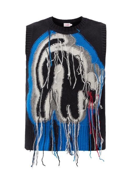 Charles Jeffrey Loverboy - Guddle Tasselled Wool-blend Sleeveless Sweater - Mens - Black