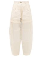 Matchesfashion.com Lanvin - High-rise Patch-pocket Silk Cargo Trousers - Womens - Cream