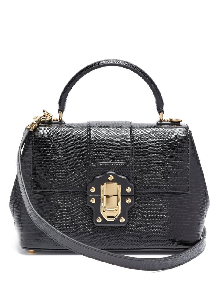 Dolce & Gabbana Lucia Lizard-effect Leather Bag