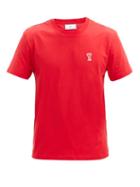 Matchesfashion.com Ami - Logo-patch Cotton-jersey T-shirt - Mens - Red