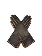 Matchesfashion.com Agnelle - Diane Topstitched Leather Gloves - Womens - Black Multi