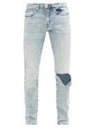 Frame - L'homme Distressed Skinny-leg Jeans - Mens - Blue