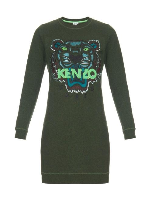 Kenzo Icons Tiger-embroidered Sweat-dress