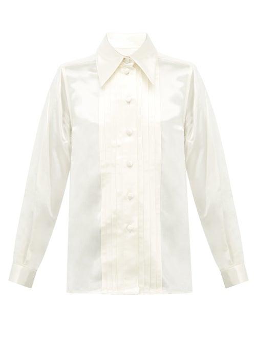 Matchesfashion.com Marc Jacobs - Pleated Charmeuse Shirt - Womens - Ivory