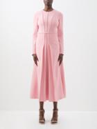 Giambattista Valli - Pleated Crepe Midi Dress - Womens - Light Pink