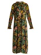 Preen By Thornton Bregazzi Lucinda Floral-print Hammered-silk Dress