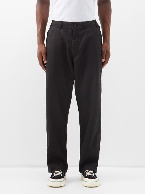 Comme Des Garons Shirt - Side-adjuster Twill Tailored Trousers - Mens - Black
