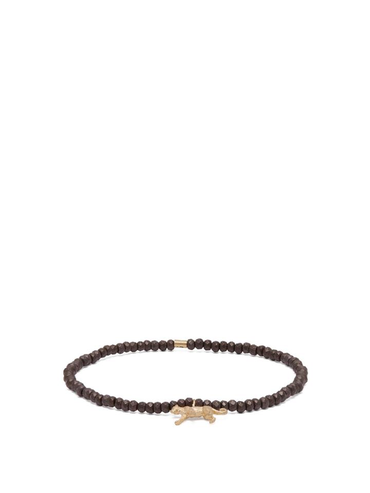 Luis Morais Panther Glass And Gold Charm Bracelet