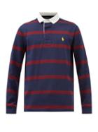 Polo Ralph Lauren - Logo-embroidered Striped Cotton-jersey Rugby Shirt - Mens - Navy Multi