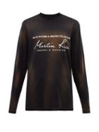 Matchesfashion.com Martine Rose - Logo Print Washed Cotton T Shirt - Womens - Black
