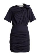 Matchesfashion.com Isabel Marant Toile - Oria Gathered Cotton Mini Dress - Womens - Navy