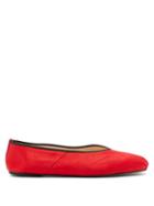 Matchesfashion.com The Row - Ballet Square-toe Satin Flats - Womens - Red