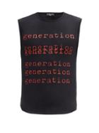 Matchesfashion.com Raf Simons - Ss96 Generation-print Cotton-blend Jersey Vest - Mens - Black