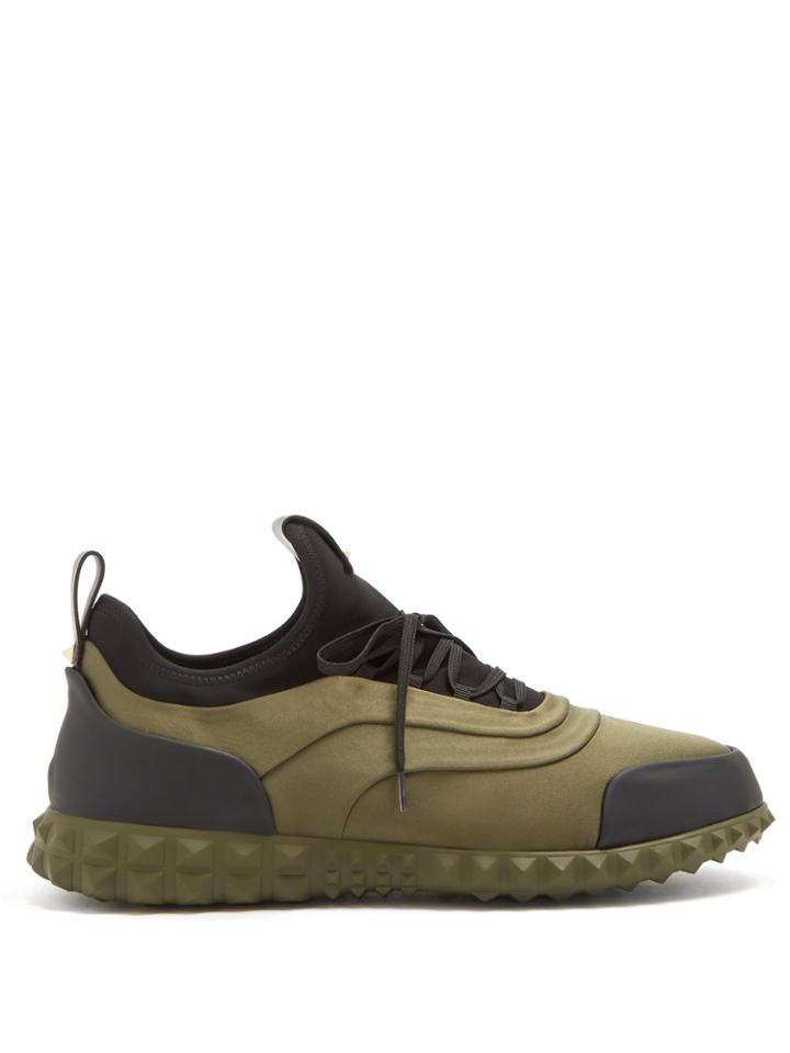 Valentino Low-top Leather-trimmed Satin Trainers