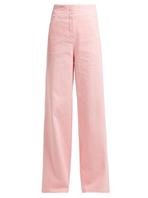 Matchesfashion.com Tibi - High Rise Wide Leg Jeans - Womens - Pink