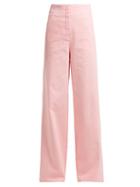 Matchesfashion.com Tibi - High Rise Wide Leg Jeans - Womens - Pink