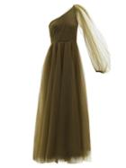 Valentino - One-shoulder Tulle Gown - Womens - Khaki