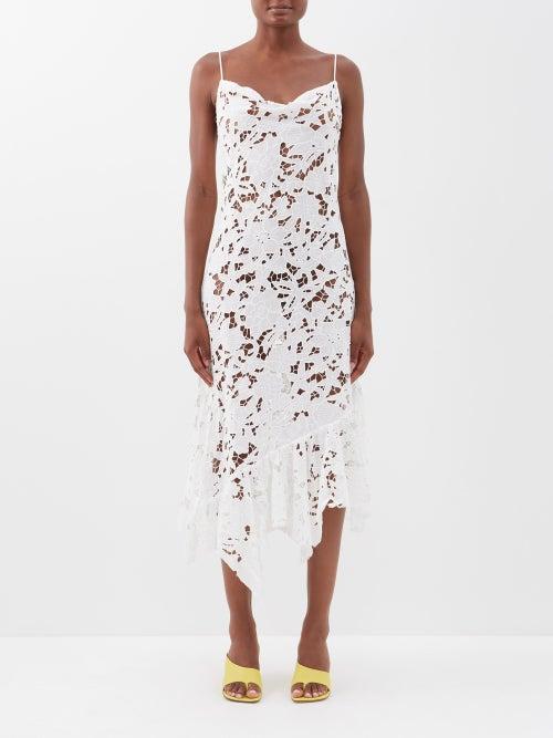 Marques'almeida - Guipure-lace Handkerchief Midi Dress - Womens - White