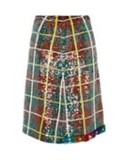 Matchesfashion.com Ashish - Bead Embellished Sequinned Plaid Skirt - Womens - Green Multi