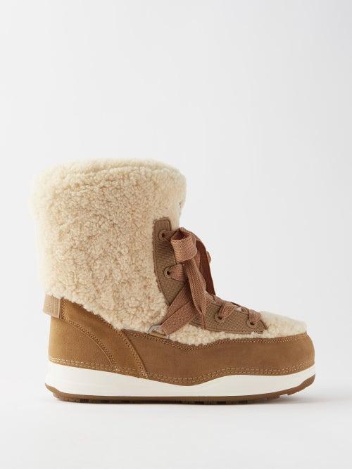 Bogner - La Plagne 1 Shearling Snow Boots - Womens - Brown Cream