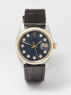 Lizzie Mandler - Vintage Rolex Datejust 35mm Diamond & Gold Watch - Womens - Blue Multi
