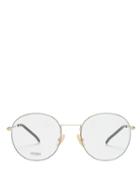 Matchesfashion.com Fendi - Oversized Round Stainless-steel Glasses - Mens - Gold