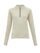 Matchesfashion.com Capranea - Zipped Funnel Neck Fleece Back Sweater - Womens - Beige