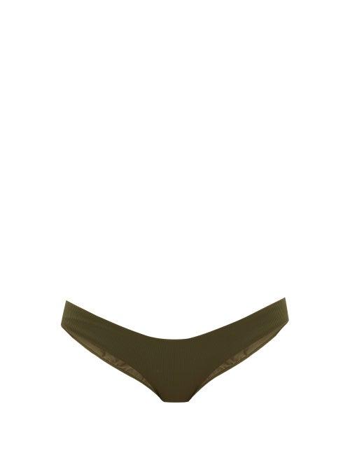 Matchesfashion.com Melissa Odabash - Vienna Ribbed Bikini Briefs - Womens - Dark Green