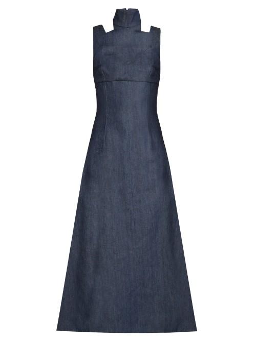 Emilia Wickstead Mary High-neck Denim Dress
