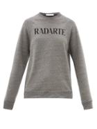 Matchesfashion.com Rodarte - Radarte Print Fleece Back Jersey Sweatshirt - Womens - Grey