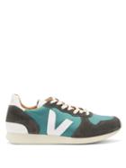 Matchesfashion.com Veja - Holiday Bastille Suede Panelled Satin Trainers - Womens - Dark Green