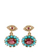 Ileana Makri Diamond, Ruby, Sapphire & Turquoise Earrings