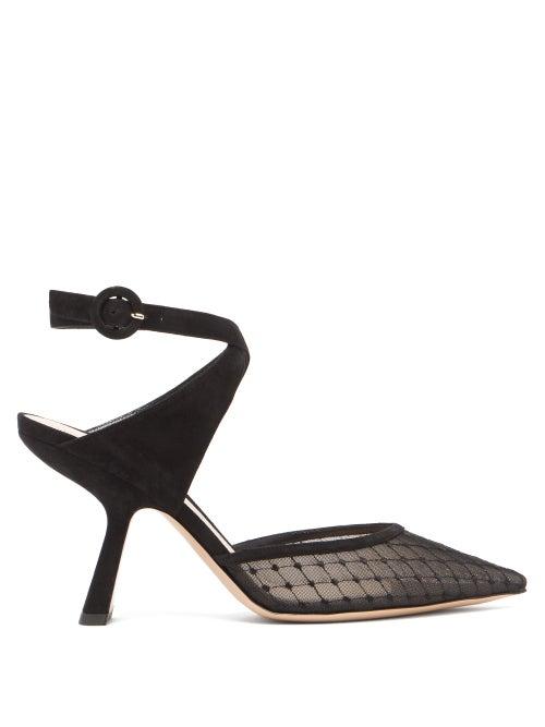 Matchesfashion.com Nicholas Kirkwood - Lexi Mesh-front Suede Pumps - Womens - Black