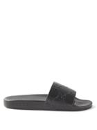 Gucci - Pursuit Gg-embossed Slides - Mens - Black