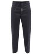 Marni - Checked Wool Trousers - Mens - Navy