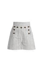 Zimmermann Zephyr Striped Cotton And Linen-blend Shorts