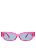 The Attico - X Linda Farrow Venessa Cat-eye Sunglasses - Womens - Bright Pink