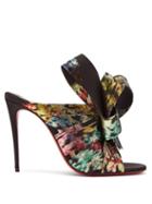 Matchesfashion.com Christian Louboutin - Samouraissa 100 Metallic Brocade Bow Mules - Womens - Black Multi