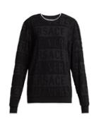 Matchesfashion.com Versace - Logo Cotton Towelling Sweatshirt - Womens - Black