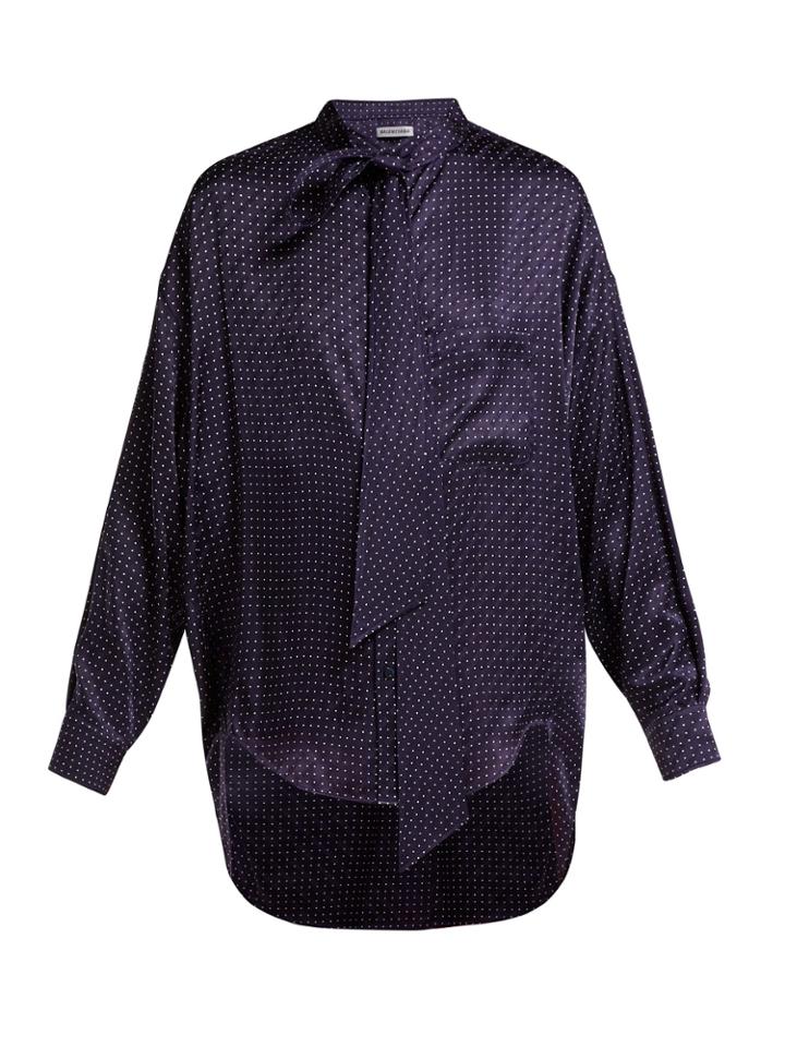 Balenciaga Polka-dot Silk-jacquard Blouse