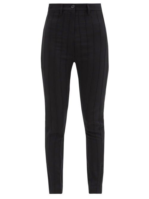 Matchesfashion.com Ann Demeulemeester - Pintucked Wool-blend Twill Trousers - Womens - Black